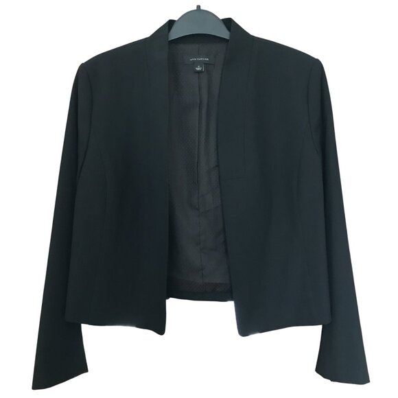 Ann Taylor Open Front Black Bolero Blazer Size 2 - Picture 1 of 5